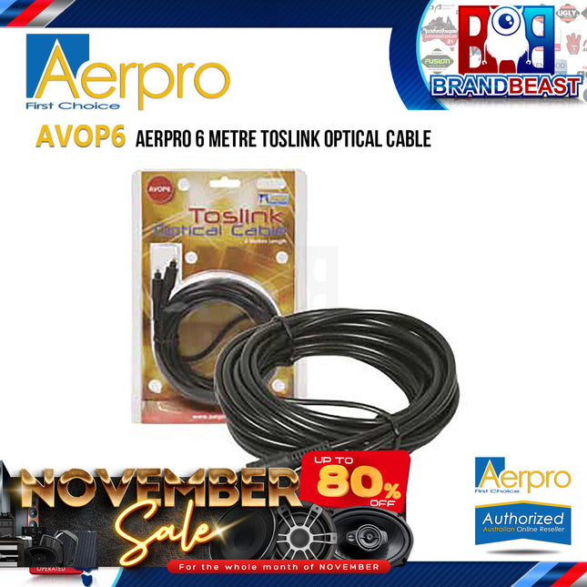 Aerpro AVOP6 6 Metre Toslink Optical Cable