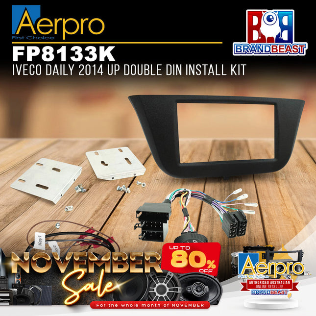 Aerpro FP8133K 2-DIN Stereo Install Kit Suit Iveco Daily 2014 - ON (Black)