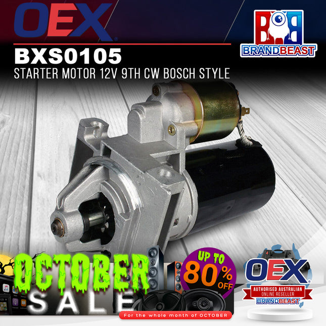 OEX BXS0105 Starter Motor 12V 9TH CW Bosch Style