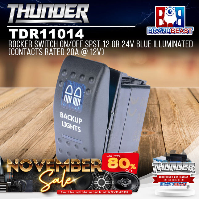 Thunder TDR11014 12/24V Rocker Switch - Backup Lights