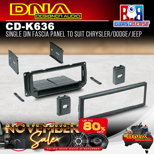 DNA CD-K636 Single DIN Fascia Panel to Suit Chrysler/Dodge/Jeep