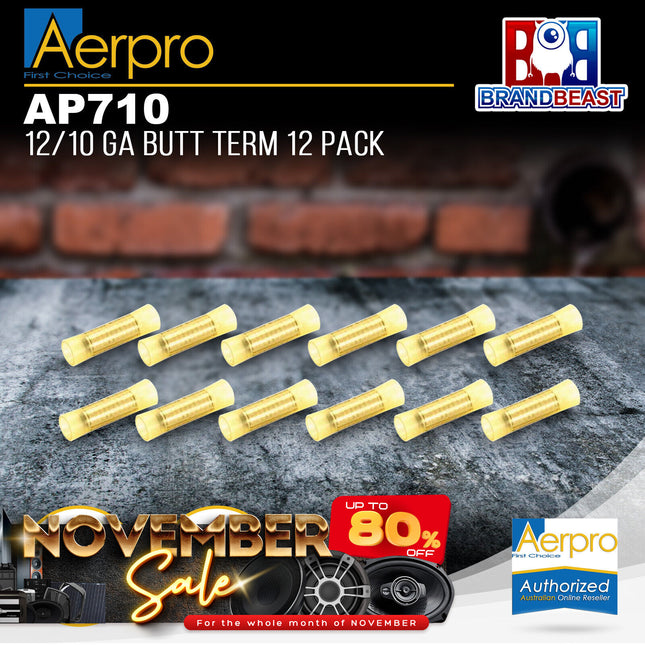 Aerpro AP710 12/10 Gauge Butt Terminal Packet of 12