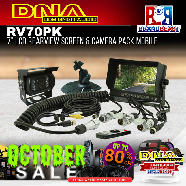 DNA RV70PK 7" 3-Channel LCD Rearview Screen & CCD Camera Pack