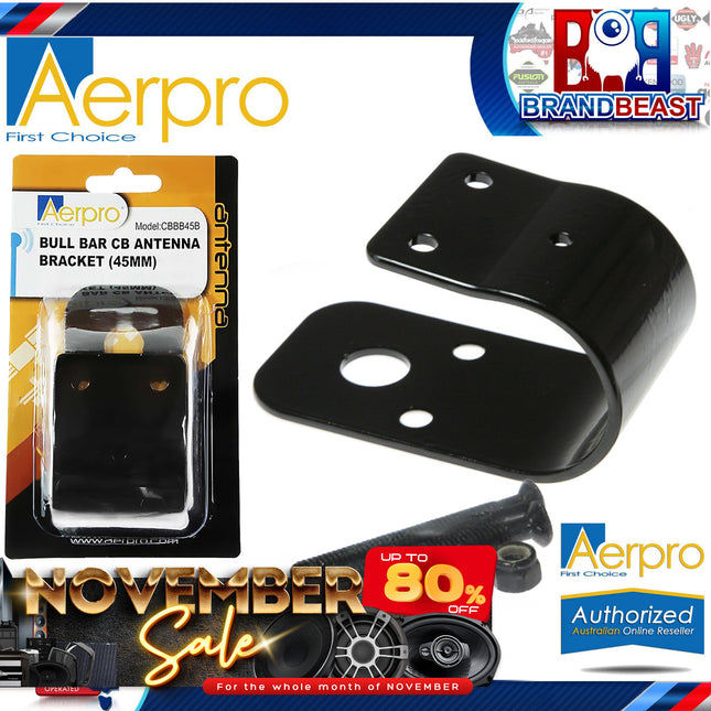 Aerpro CBBB45B 45mm Wrap-Around Bullbar Mount UHF Antenna Bracket - Black
