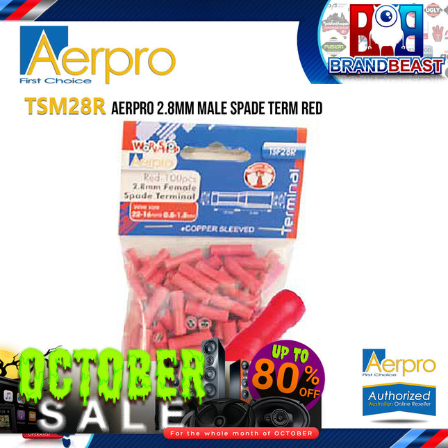 Aerpro TSM28R 2.8mm Red Male Spade Terminal