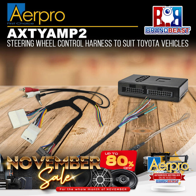 Aerpro AXTYAMP2 Steering Wheel Control Harness to Suit Toyota Vehicles