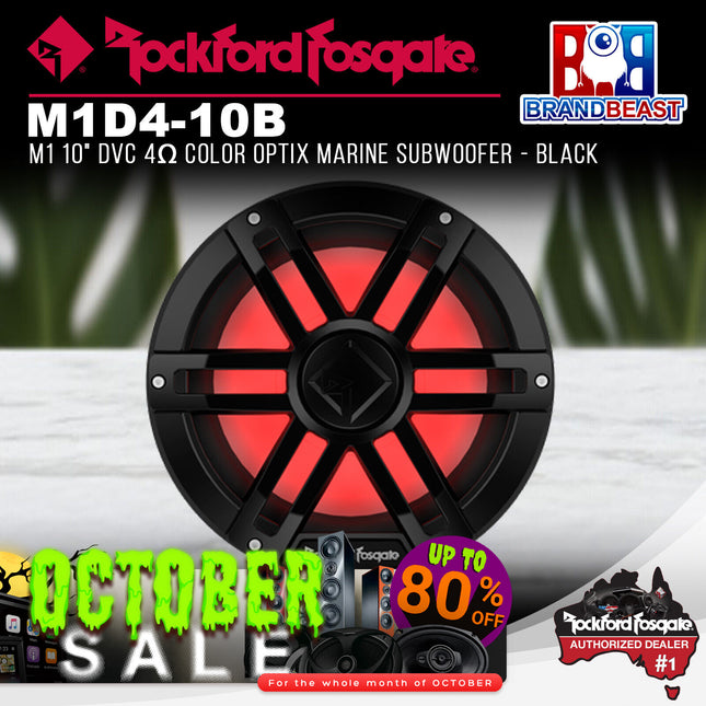 Rockford Fosgate M1D4-10B M1 10" DVC 4Œ© Color Optix Marine Subwoofer - Black