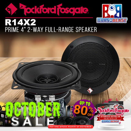 Rockford Fosgate R14X2 Prime 4" 2-Way Full-Range Speaker - Pair