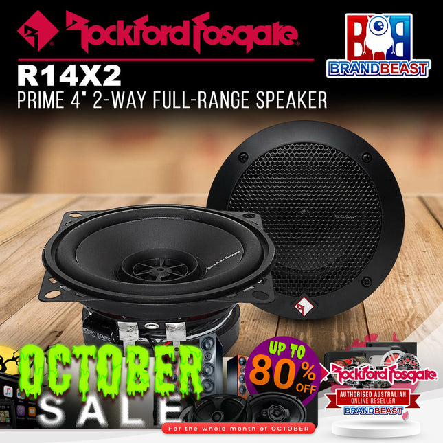 Rockford Fosgate R14X2 Prime 4" 2-Way Full-Range Speaker - Pair