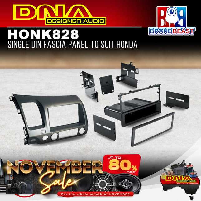 DNA HON-K828 Single DIN Fascia Panel to Suit Honda