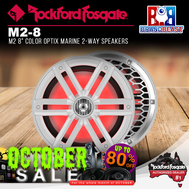 Rockford Fosgate M2-8 M2 8" Color Optix Marine 2-Way Speakers