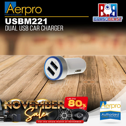 Aerpro USBM221 Dual USB Car Charger