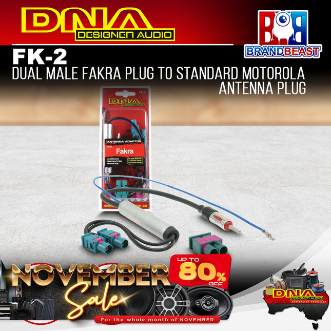 DNA FK-2 Dual Male Fakra Plug To Standard Motorola Antenna Plug