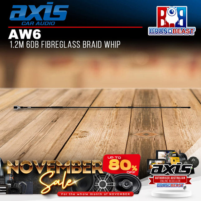 Axis AW6 6db Fibreglass Braid Whip 1.2M