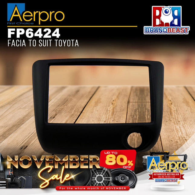 Aerpro FP6424 Double DIN Charcoal Facia Kit Suit Toyota Platz/Vitz 1999 - 2005