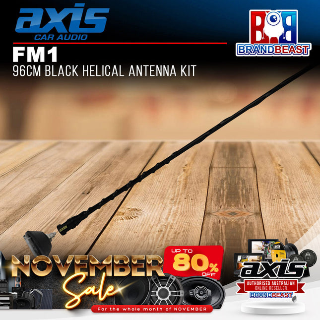Axis FM1 96cm Black Helical Antenna Kit