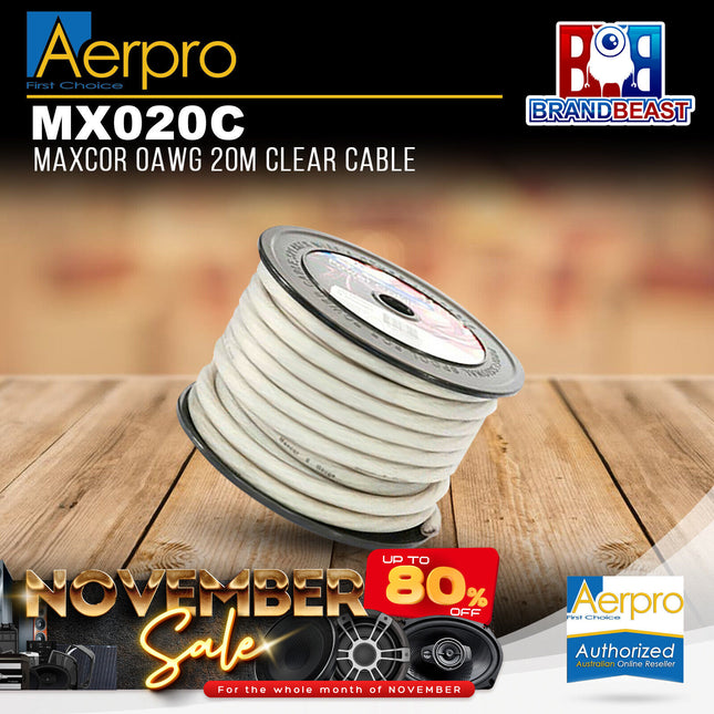 Aerpro MX020C MAXCOR 0AWG 20M Cable - Clear