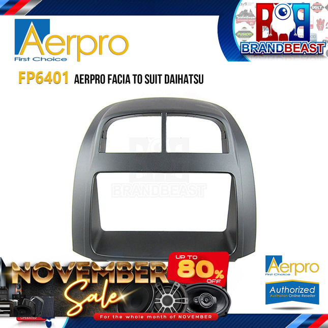 Aerpro FP6401 Double DIN Matte Black Facia Kit Suit Daihatsu Sirion (Boon) 2004 -