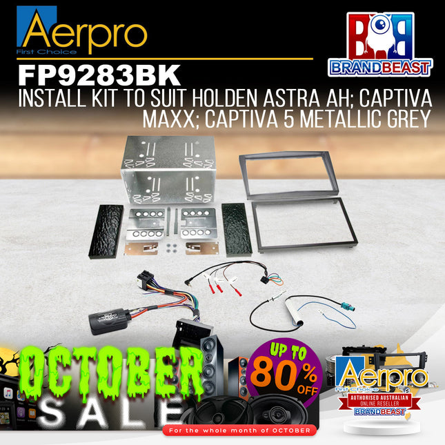 Aerpro FP9283BK Double DIN Metallic Grey Install Kit Suit Holden Various Models