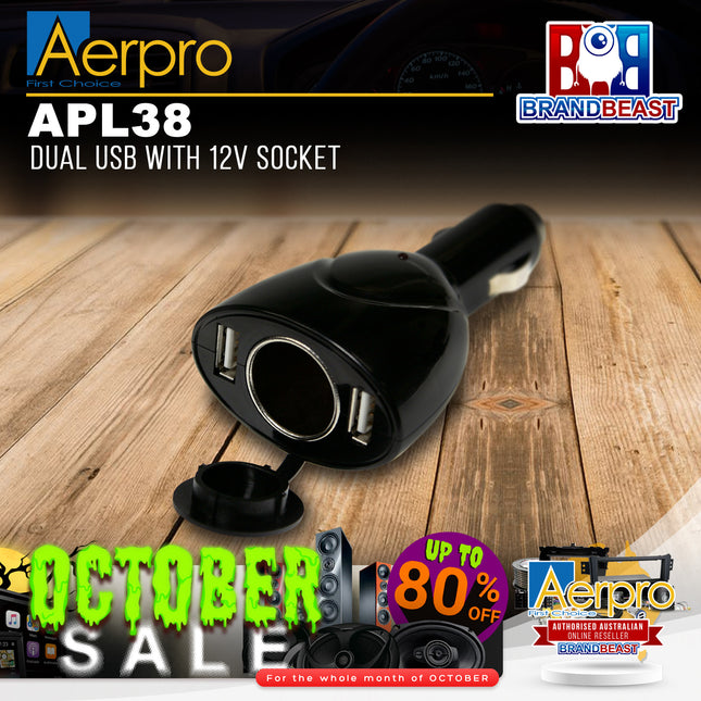 Aerpro APL38 Dual USB With 12V Socket