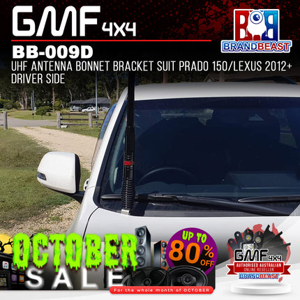 GMF4x4 BB-009D UHF Antenna Bonnet Bracket Suit Prado 150/Lexus 2012+ Driver Side
