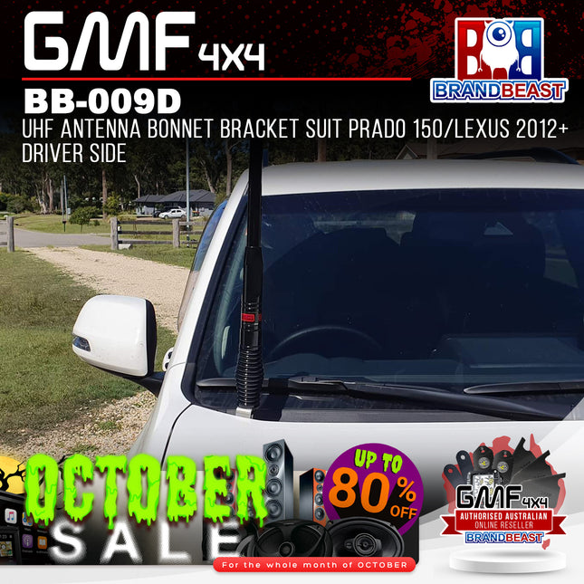 GMF4x4 BB-009D UHF Antenna Bonnet Bracket Suit Prado 150/Lexus 2012+ Driver Side