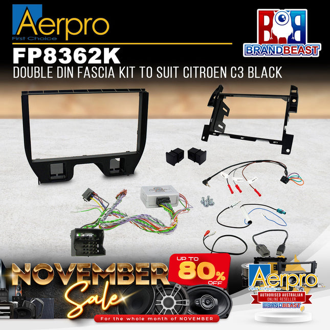 Aerpro FP8362K Install Kit to Suit Citroen C3 2009-2016
