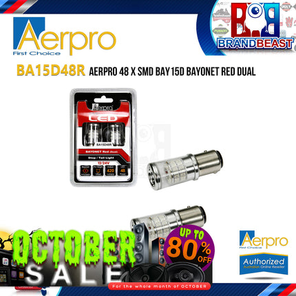 Aerpro BA15D48R 48 X SMD BAY15D Bayonet Red Dual