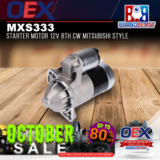 OEX MXS333 Starter Motor 12V 8Th CW Mitsubishi Style