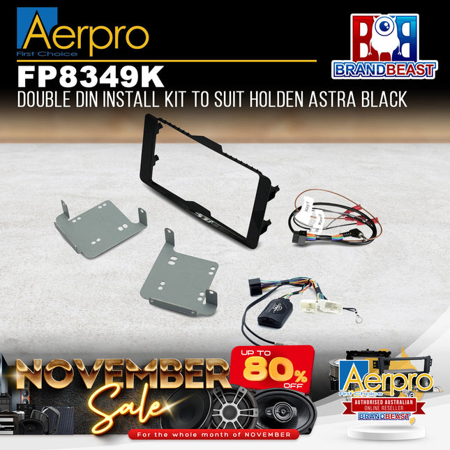 Aerpro FP8349K 2DIN Install Kit Black Suit Mitsubishi Triton MQ/MR - Gloss Black