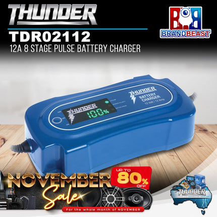 Thunder TDR02112 12A 8 Stage Pulse Battery Charger - 12V
