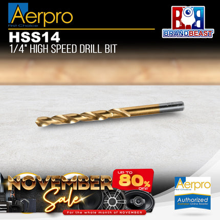 Aerpro HSS14 1/4" High Speed Drill Bit