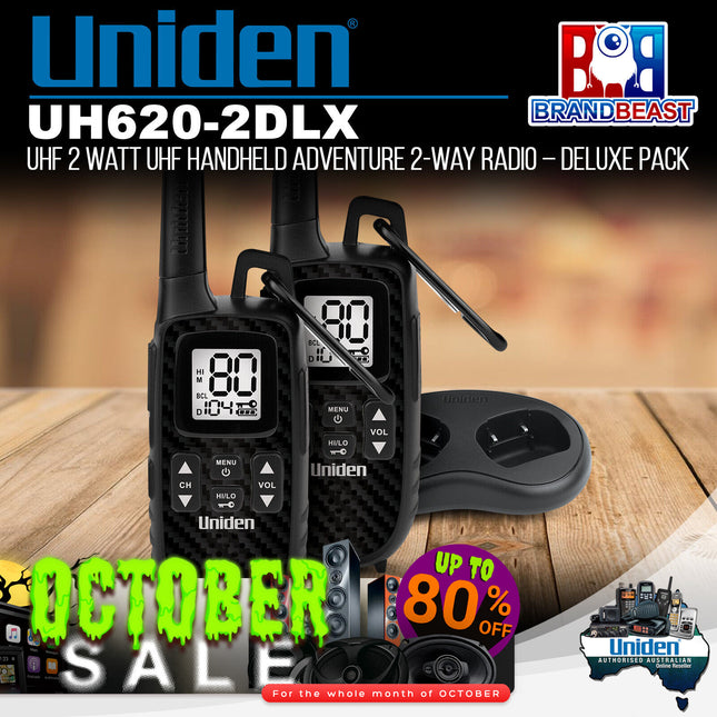 Uniden UH620-2DLX UHF 2 Watt UHF Handheld Adventure 2-Way Radio Deluxe Pack
