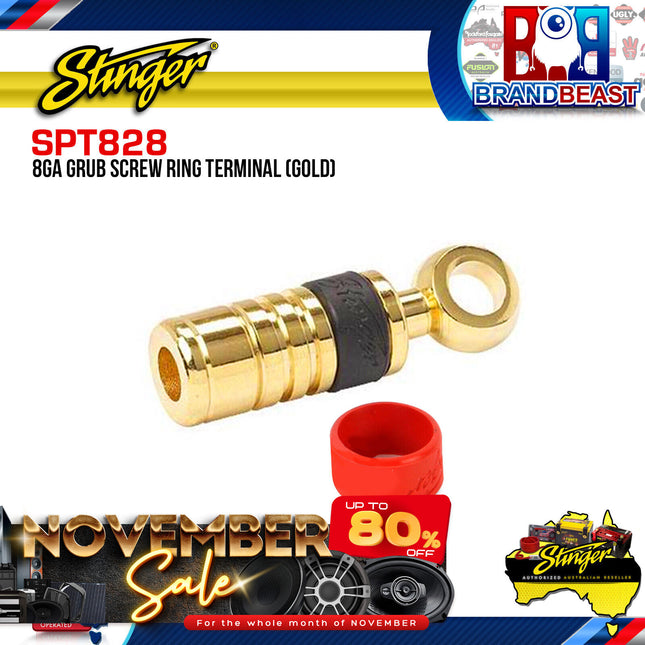 Stinger SPT828 8GA Grub Screw Gold Ring Terminal