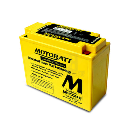 Motobatt MBTX24U 12V 25Ah 300CCA AGM Motorcycle Battery With Quadflex Technology