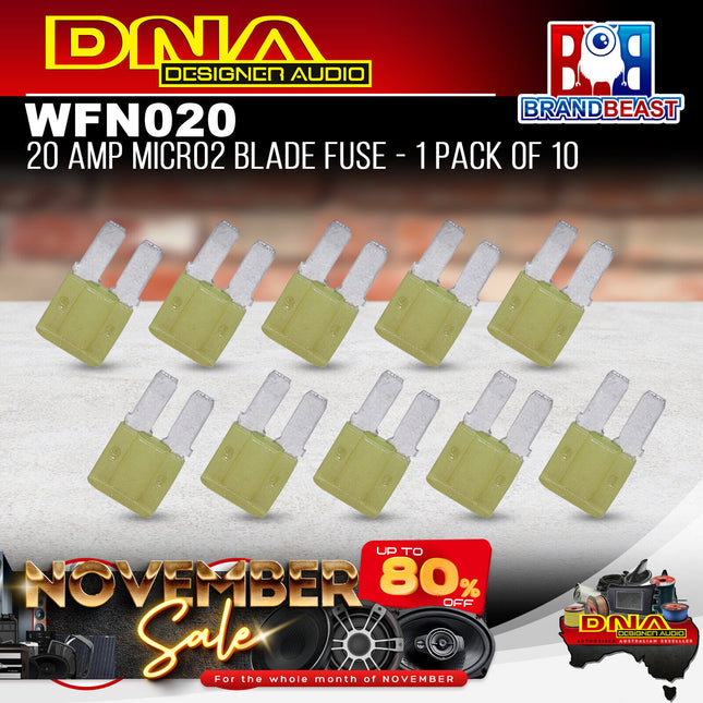 DNA WFN020 20 Amp Micro2 Fuse - 1 Pack Of 10