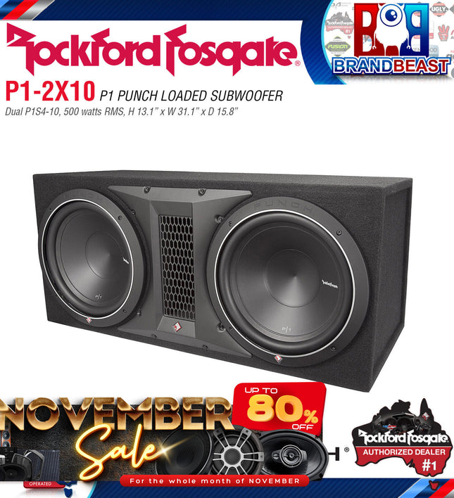 Rockford Fosgate P1-2X10 Punch Dual P1 10" Loaded Enclosure