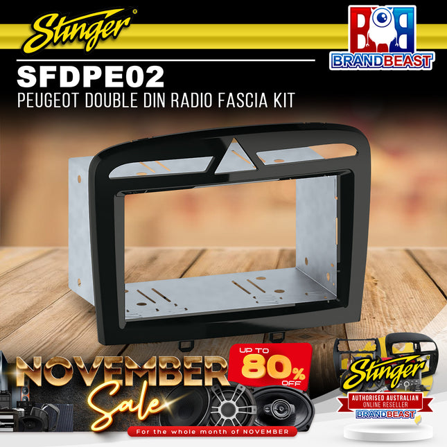 Stinger SFDPE02 Peugeot Double DIN Radio Fascia Kit