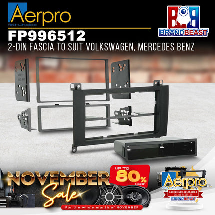 Aerpro FP996512 Single/Double DIN Black Facia Suit Various Mercedes & VW Models