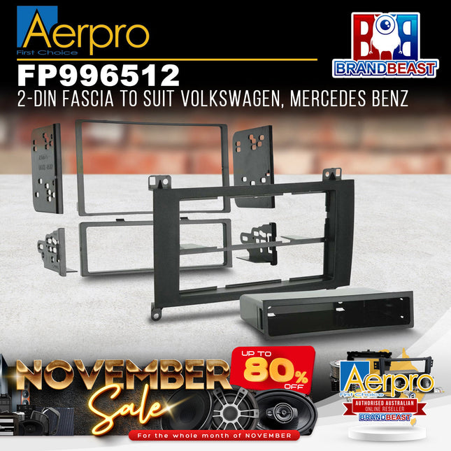 Aerpro FP996512 Single/Double DIN Black Facia Suit Various Mercedes & VW Models