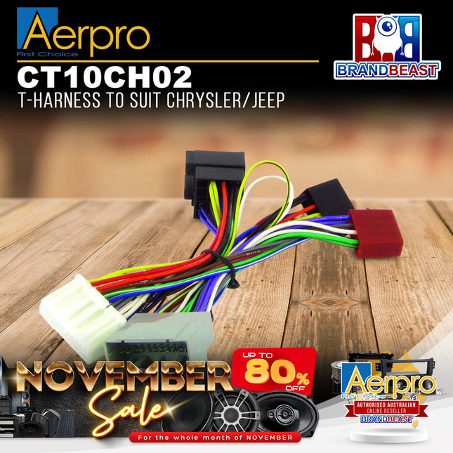 Aerpro CT10CH02 T-Harness to Suit Chrysler/Jeep
