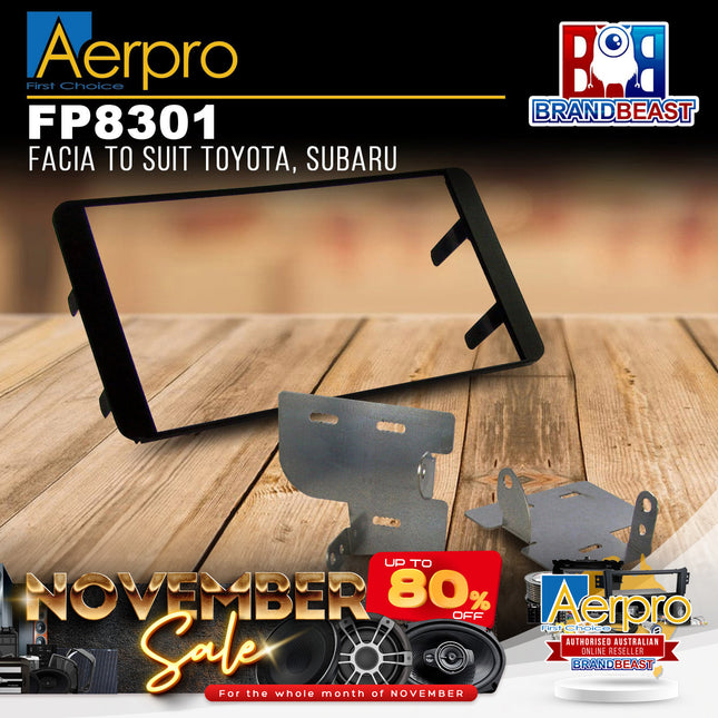 Aerpro FP8301 Double DIN Black Facia Kit Suit Various Toyota/Subaru Vehicles