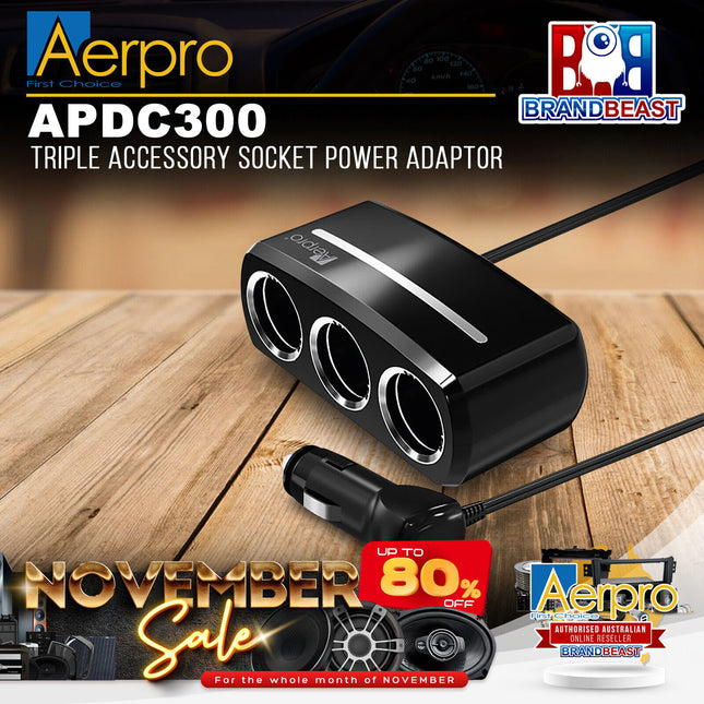Aerpro APDC300 Triple Accessory Socket Power Adaptor