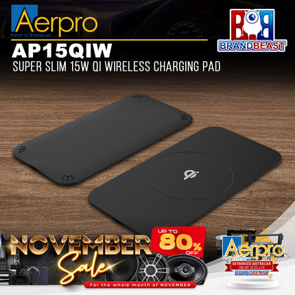 Aerpro AP15QIW Super Slim 15W QI Wireless Charging Pad