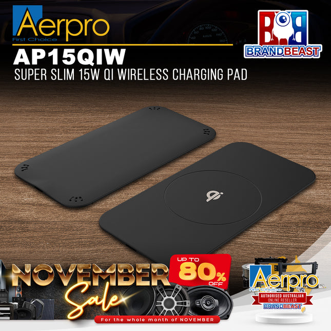 Aerpro AP15QIW Super Slim 15W QI Wireless Charging Pad