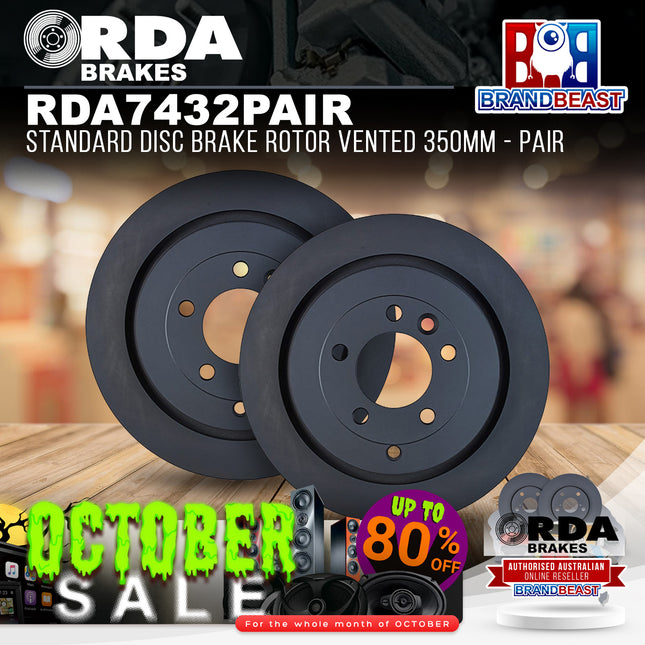 RDA Brakes RDA7432 Standard Disc Brake Rotor Vented 350mm - Pair