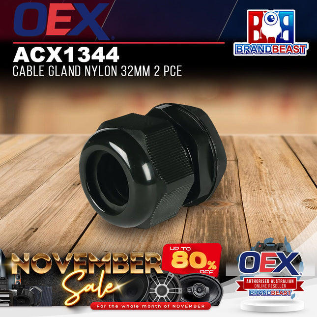 OEX ACX1344 Cable Gland Nylon 32mm 2 Pce