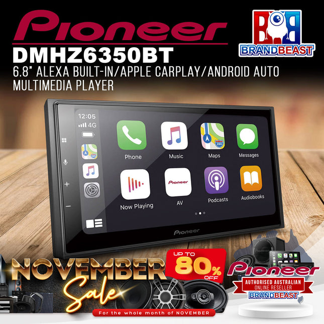 Pioneer DMH-Z6350BT 6.8" Alexa/Apple CarPlay/Android Auto Multimedia Player