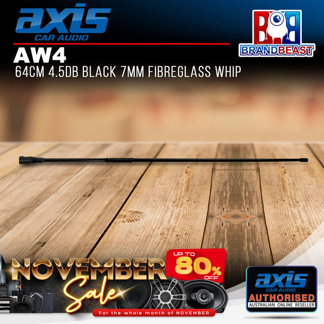 Axis AW4 4.5db Black 7mm Fibreglass Whip 64cm