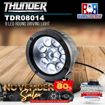 Thunder TDR08014 9 LED Round Driving Light
